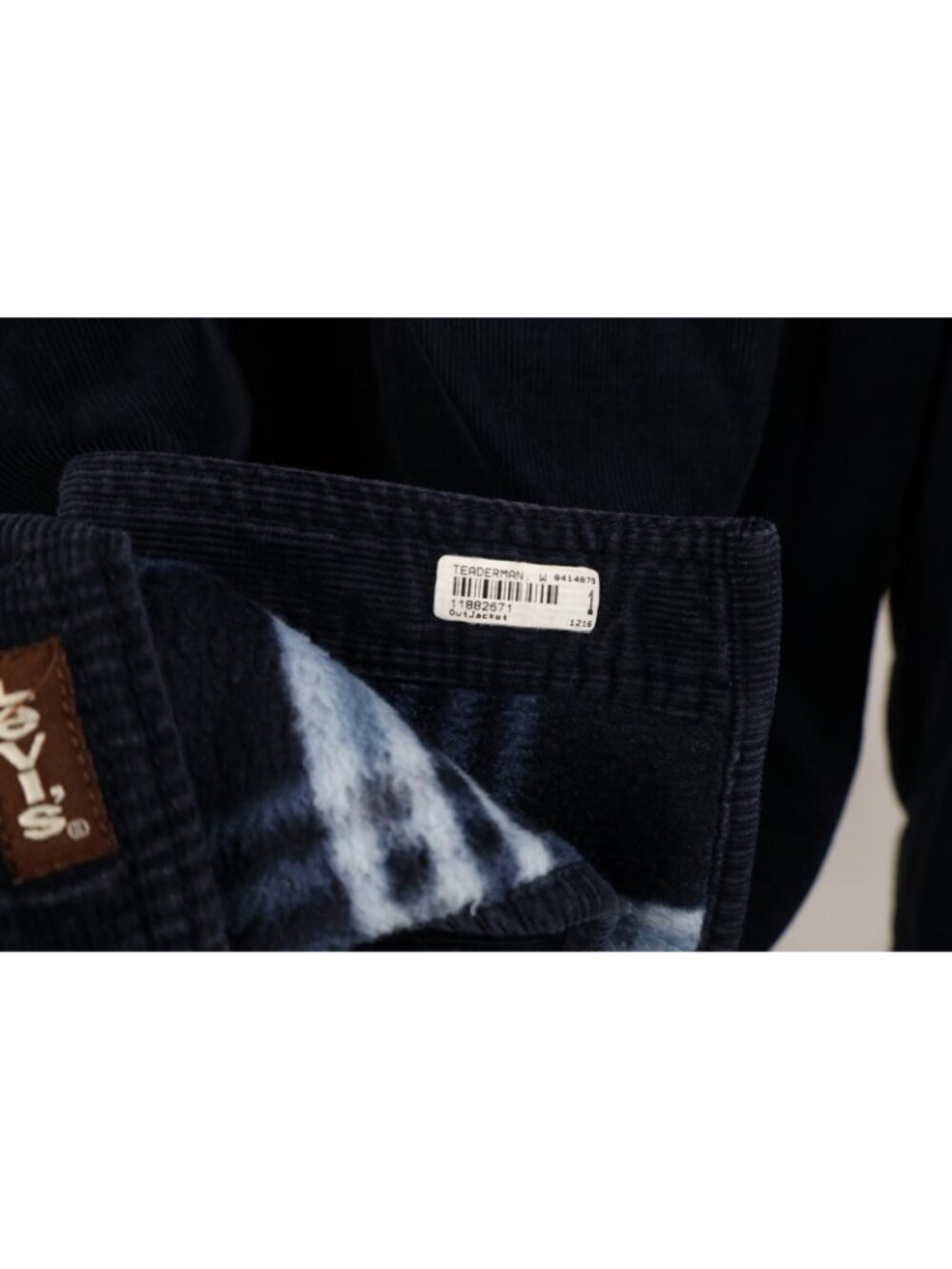 Vintage Y2K Levis Mens Large Fleece Lined Corduroy Button Shirt Jacket Jac Shirt - Picture 5 of 16